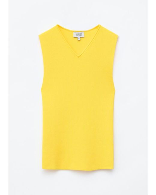 & Other Stories Yellow Sleeveless V-Neck Knitted Top