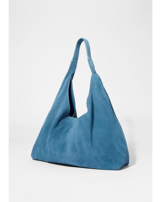 & Other Stories Blue Large Suede Tote Bag