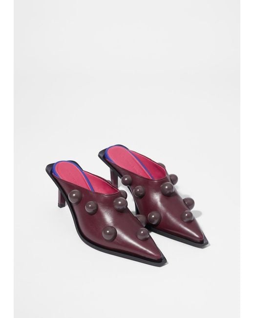 & Other Stories White Beaded Leather Mules
