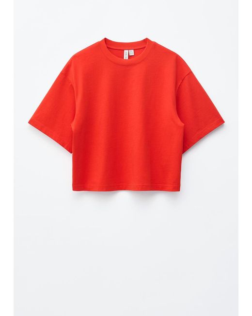 & Other Stories Red Boxy Cotton T-Shirt