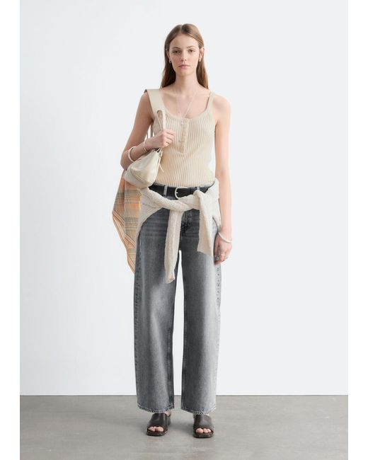 & Other Stories Natural Scalloped Tank Top