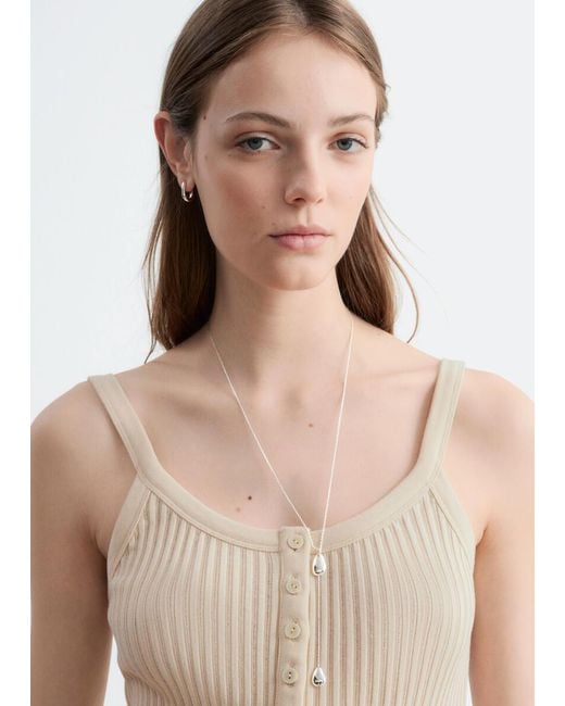 & Other Stories Natural Scalloped Tank Top
