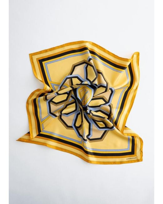 & Other Stories Yellow Printed Silk Scarf