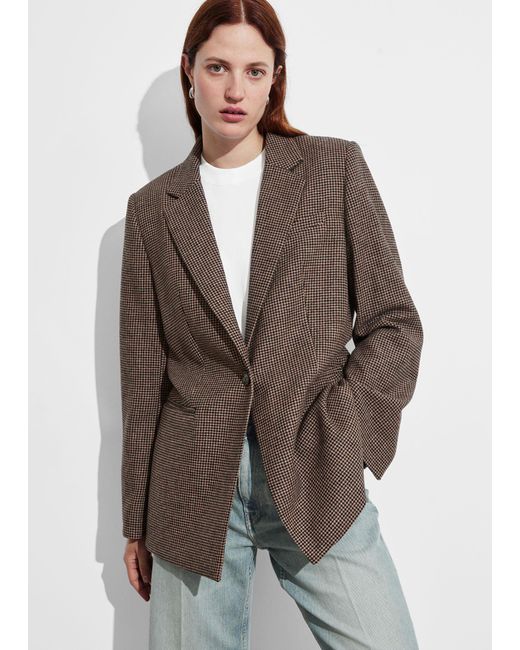 & Other Stories Brown Wool Blazer