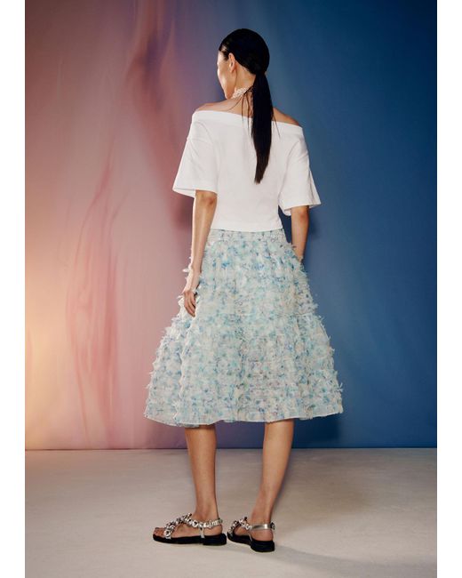 & Other Stories Blue Floral-appliqué Mini Skirt