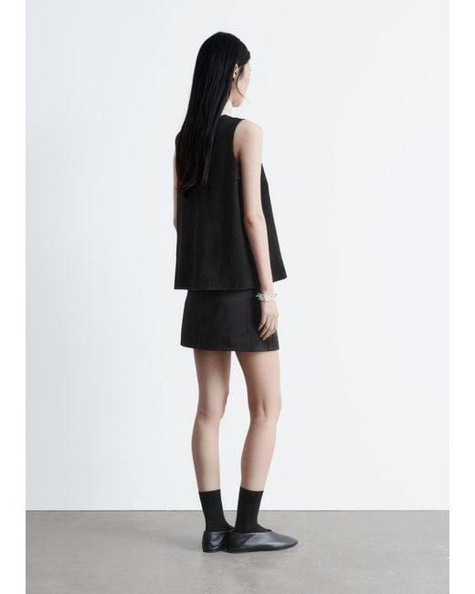 & Other Stories Black Oversized Suede Top