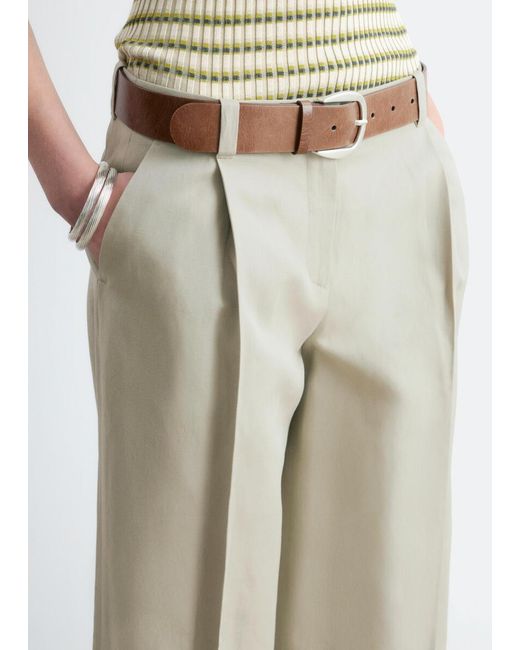 & Other Stories White Pleated Trousers