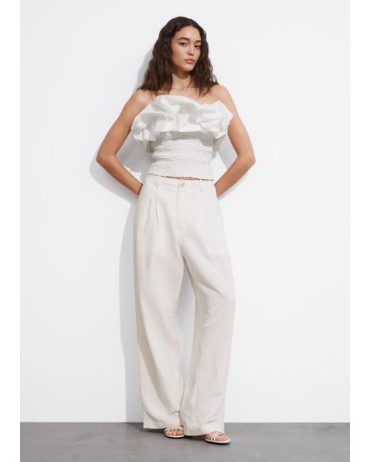 & Other Stories White High-waist Trousers