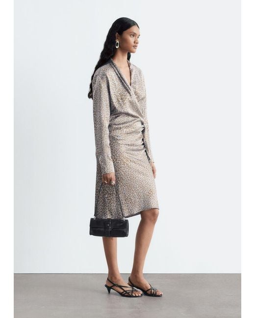 & Other Stories Gray Wrap Blouse