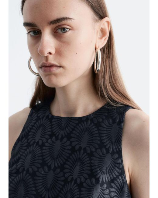 & Other Stories Blue Brocade Mini Dress