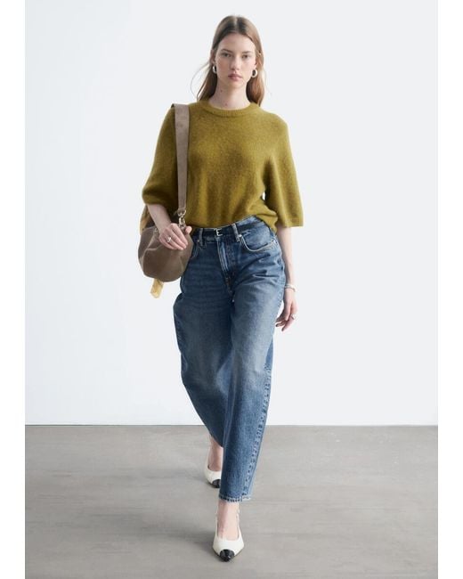 & Other Stories Blue Alpaca-Blend Knitted T-Shirt