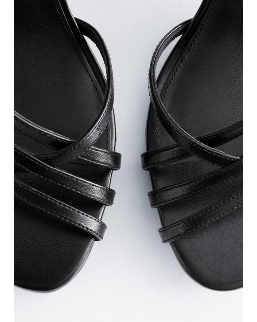 & Other Stories Blue Leather Ring Sandals
