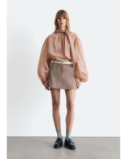 & Other Stories Brown Wool Mini Skirt