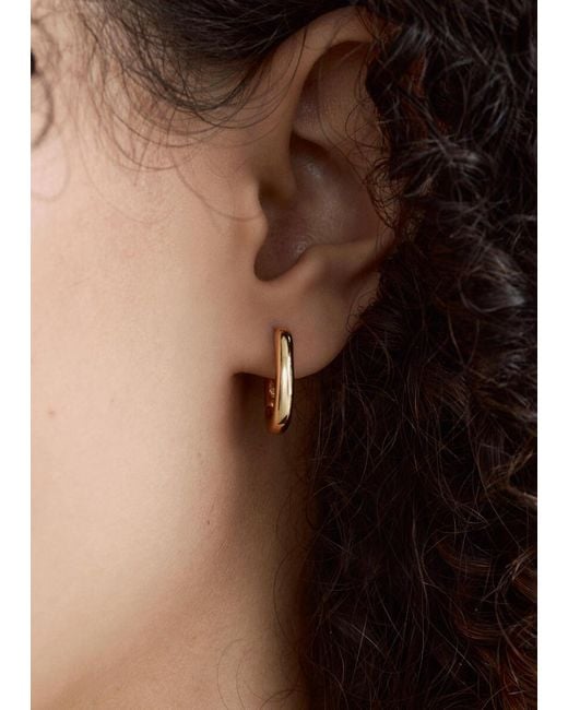 & Other Stories Black Polished Brass Earring Set