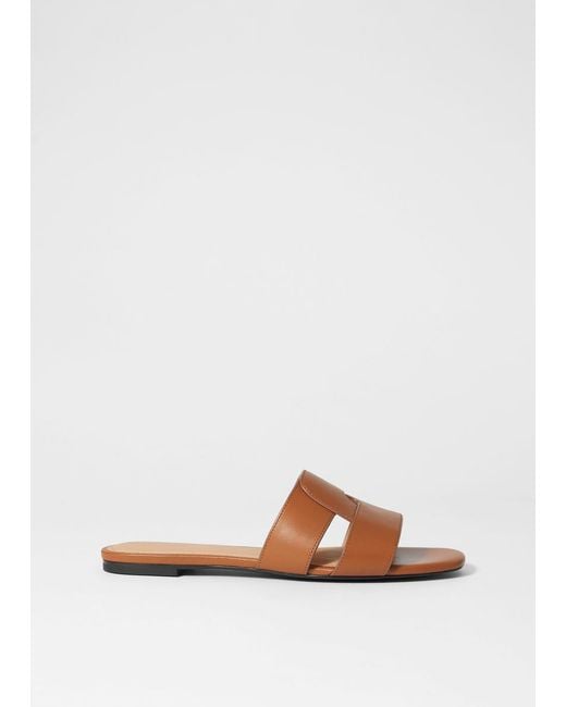 & Other Stories Brown Leather Slides