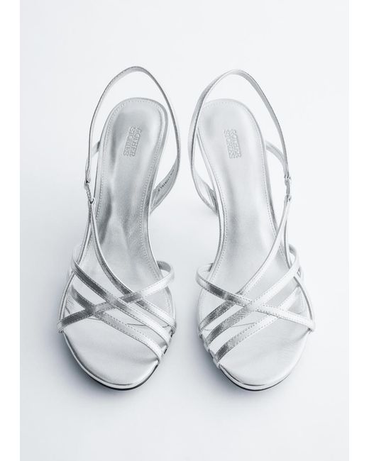 & Other Stories White Leather Ring Sandals