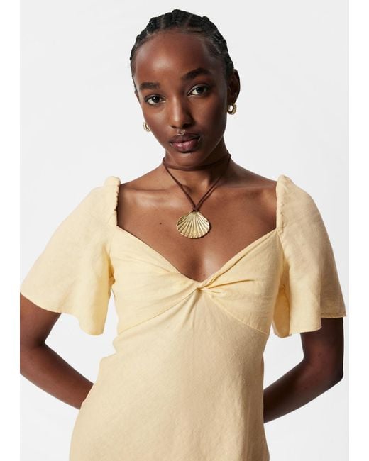 Robe Midi En Lin & Other Stories en coloris Natural