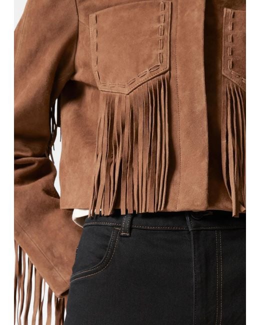 & Other Stories Brown Fringe Suede Jacket