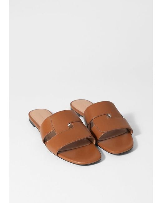 & Other Stories Brown Leather Slides