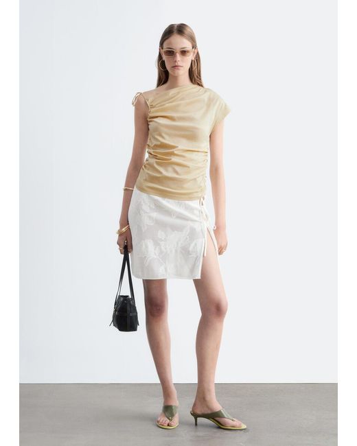 & Other Stories White Cotton One-Shoulder Top