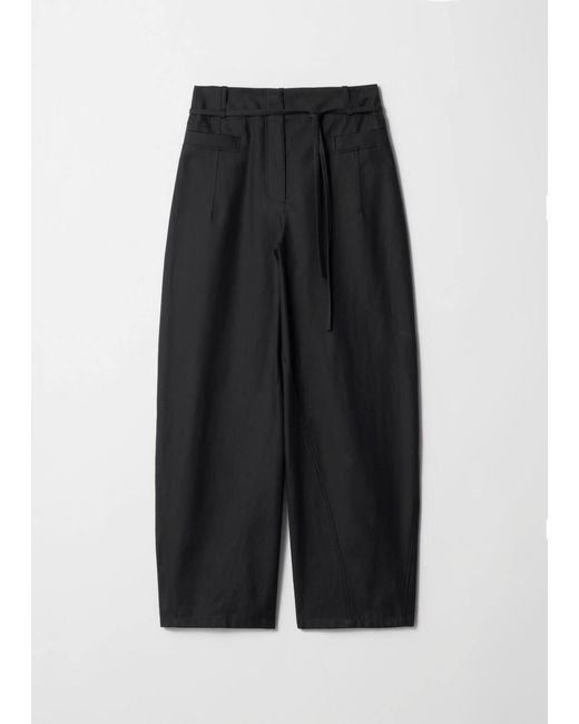& Other Stories Black Barrel-Leg Trousers
