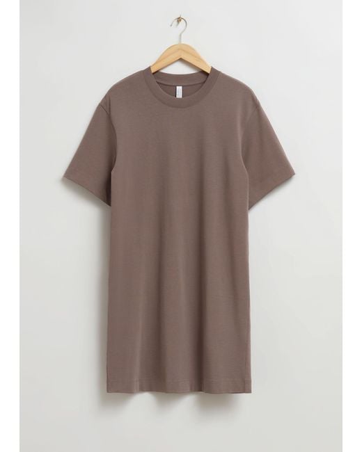 & Other Stories Natural Loose T-shirt Midi Dress