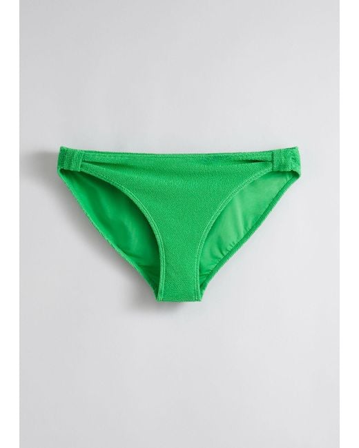 & Other Stories Green Textured Bikini Briefs