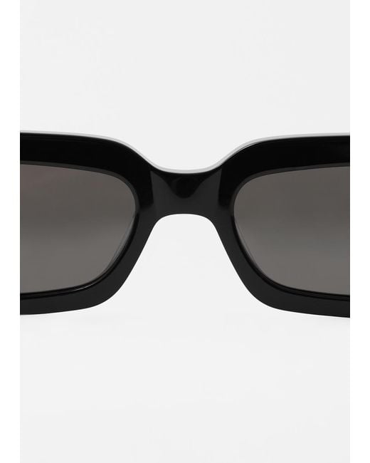 & Other Stories Black Narrow-Frame Acetate Sunglasses
