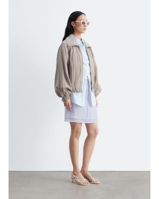 & Other Stories White Layered Mini Skirt