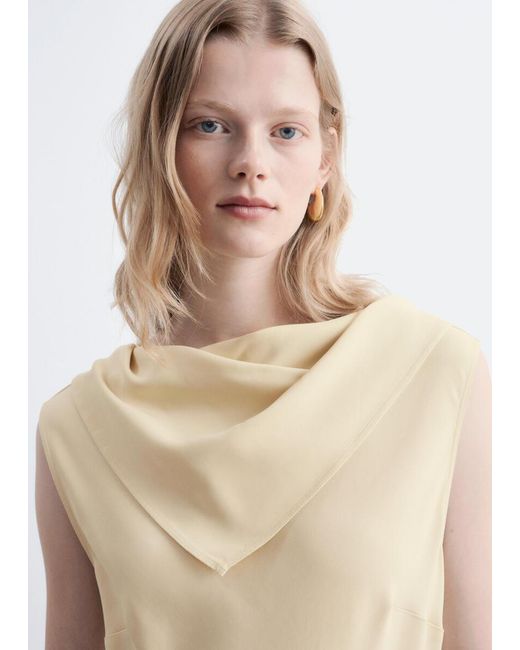 & Other Stories White Scarf-Detail Midi Dress