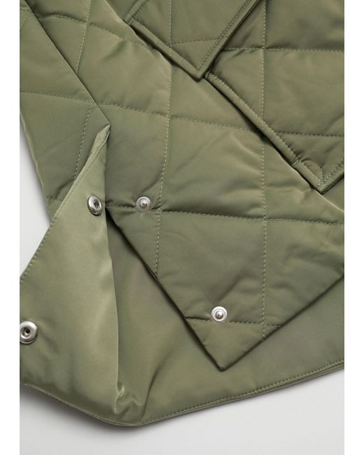 & Other Stories Green Diamond-quilted Jacket