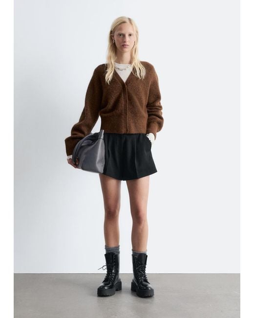 & Other Stories Brown Alpaca-Blend Cardigan