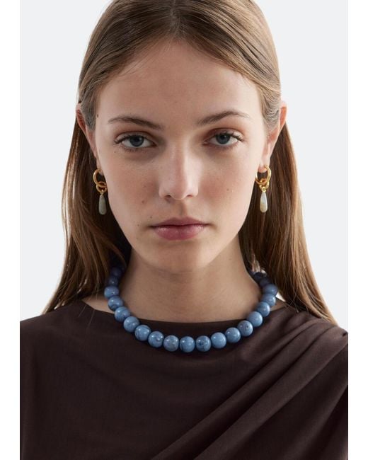 & Other Stories Brown Labradorite Hoop Earrings
