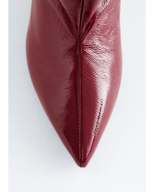 & Other Stories White Wedge-Heel Knee-High Boots