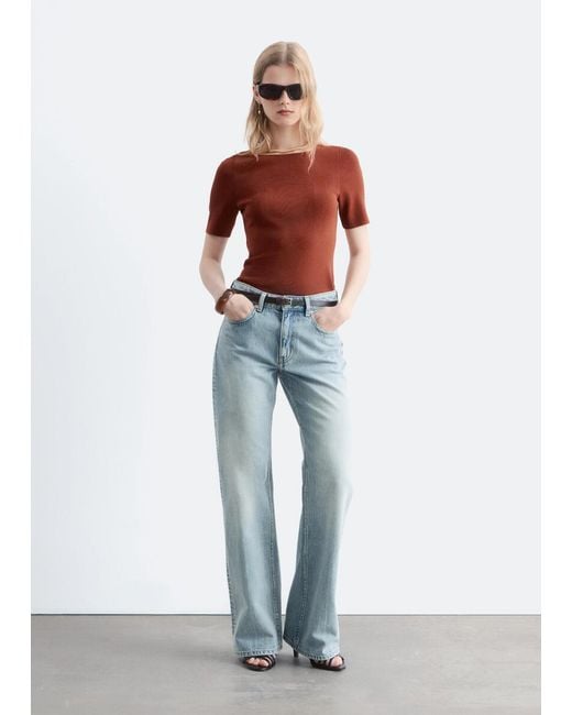& Other Stories White Mid-Waist Bootcut Jeans