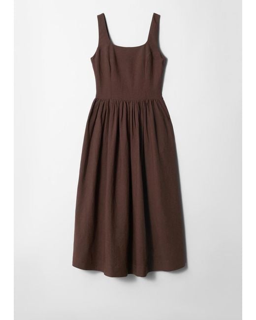 & Other Stories Brown Flared Midi Dress