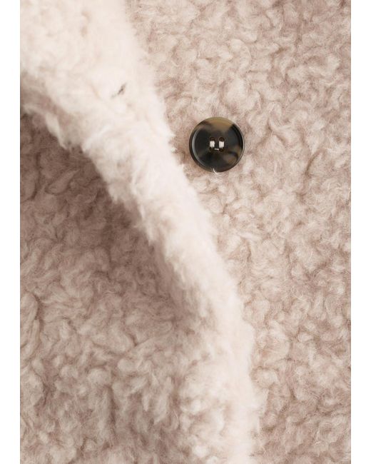 & Other Stories Natural Wool-Blend Faux-Fur Jacket