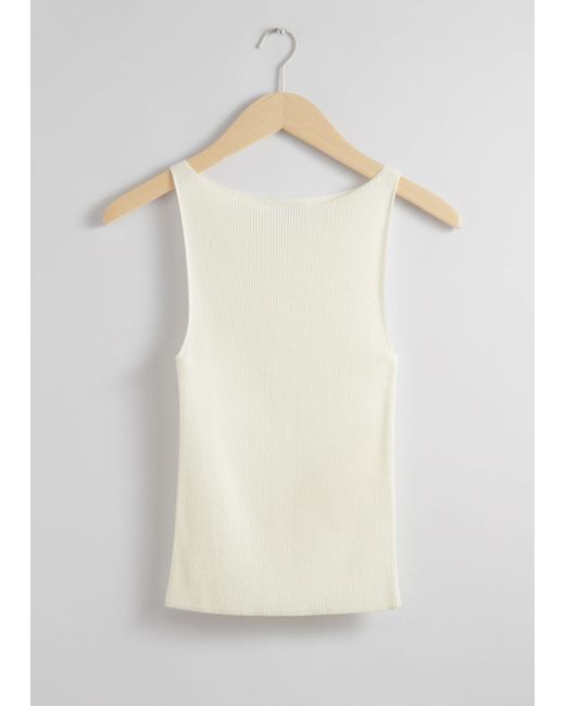 & Other Stories Gray Ribbed Tank Top