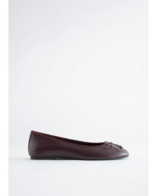 & Other Stories White Leather Ballet Flats