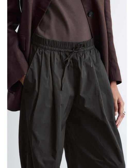 & Other Stories Gray Nylon Parachute Trousers