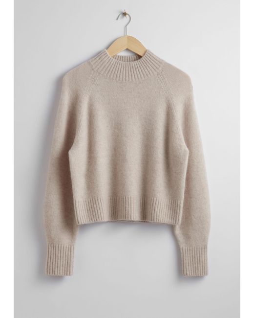 & Other Stories Black Mock Neck Wool Sweater
