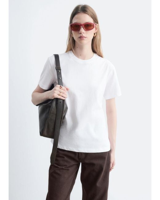& Other Stories White Cotton Crew-Neck T-Shirt