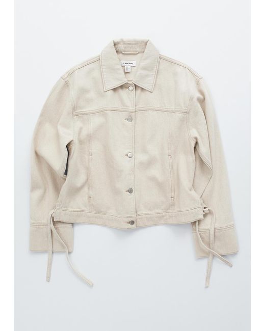 & Other Stories White Cropped Tie-Closure Denim Jacket