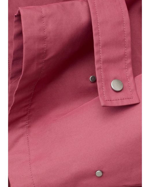 & Other Stories Red Bold-Shoulder Belted Coat