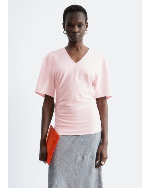 & Other Stories Gathered V-Neck T-Shirt