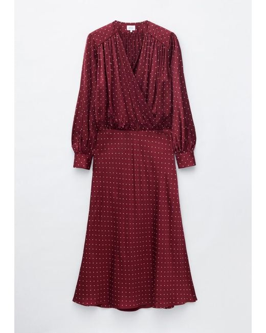 & Other Stories Red V-Neck Wrap Dress