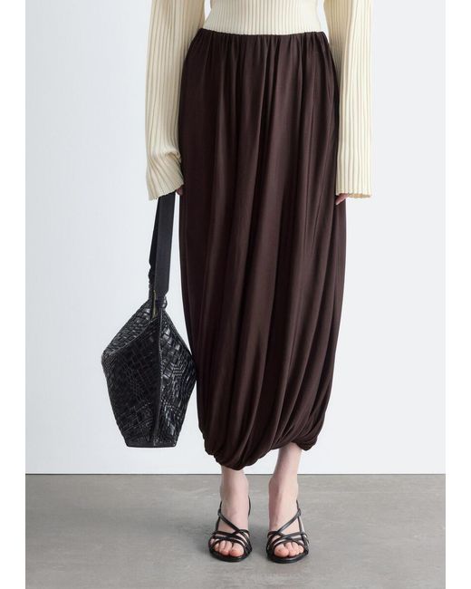 & Other Stories White Twisted Drape Balloon Skirt