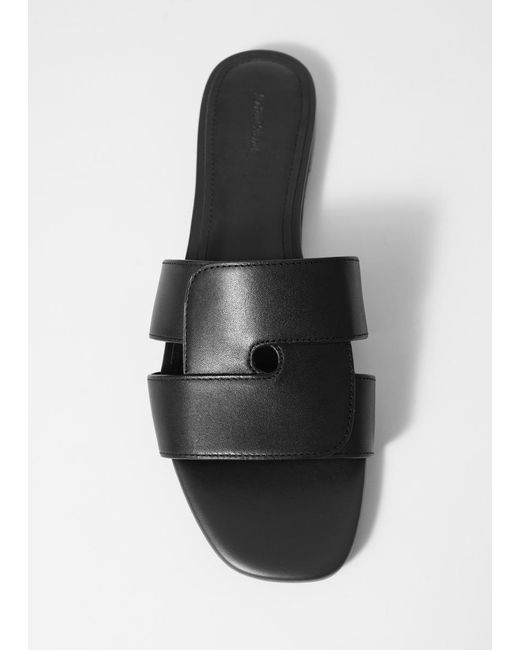 & Other Stories Black Leather Slides