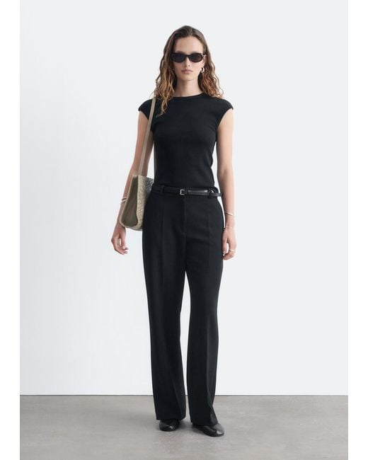 & Other Stories White Tailored Press Crease Trousers