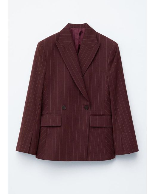 & Other Stories Purple Double-Breasted Wool Blazer